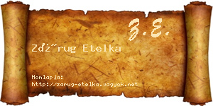 Zárug Etelka névjegykártya
